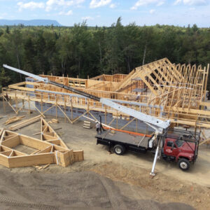 The Appalachian Mountain Club's Medawisla Lodge being reconstructed. The Center arranged New Markets Tax Credit financing for the project.