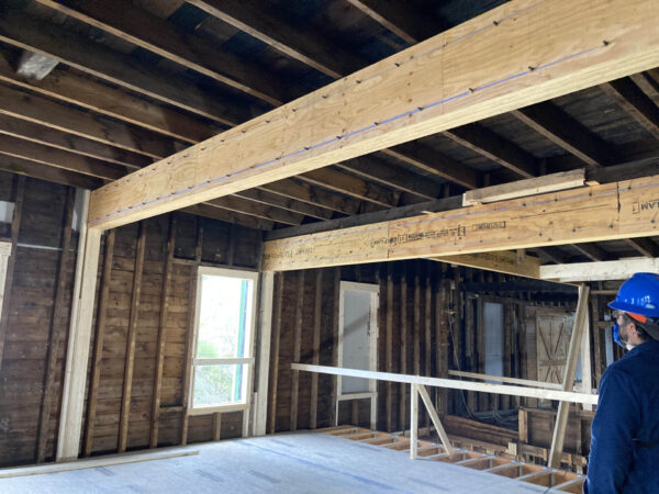 New beams on the third floor