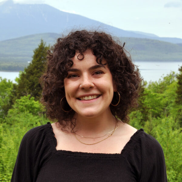 Woman in front of Mt. Katahdin