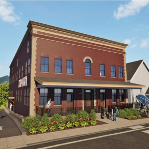 drawing of renovated building