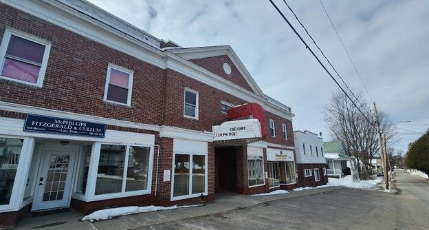 A 2-storey brick building in Chestertown, NY, houses th local theater.