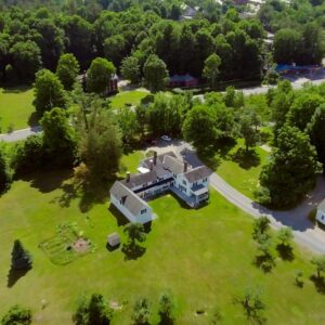 aerial view of the historic Hale House in Elizabethtown, NY