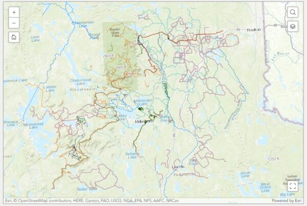 Screenshot from the Katahdin Regional Recreation Strategy showing the region on a map.