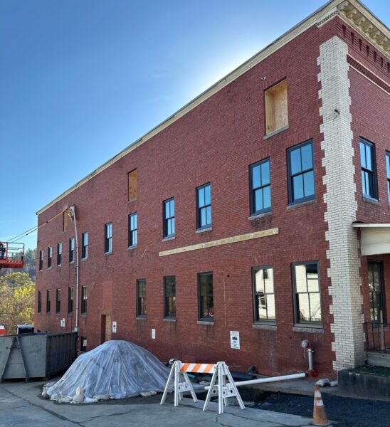 new windows in a building under reconstruction