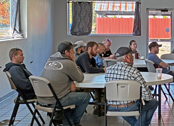 Crews from construction companies in Maine attend seminar on mass timber.