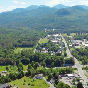 Aerial view of Elizabethtown, NY.